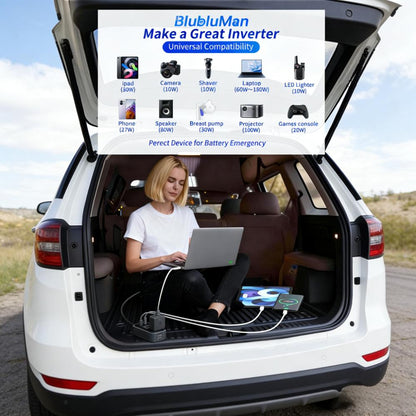 200W Portable Car Power Inverter with 4-Port Fast Charging (2 AC + 1 USB-C + 1 USB-A)