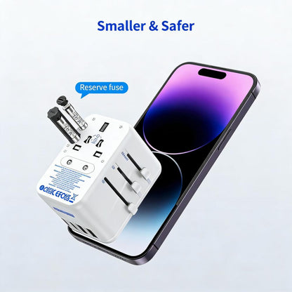 70W GaN Universal Travel Adapter with 6-Port Fast Charging (13 Socket Types)