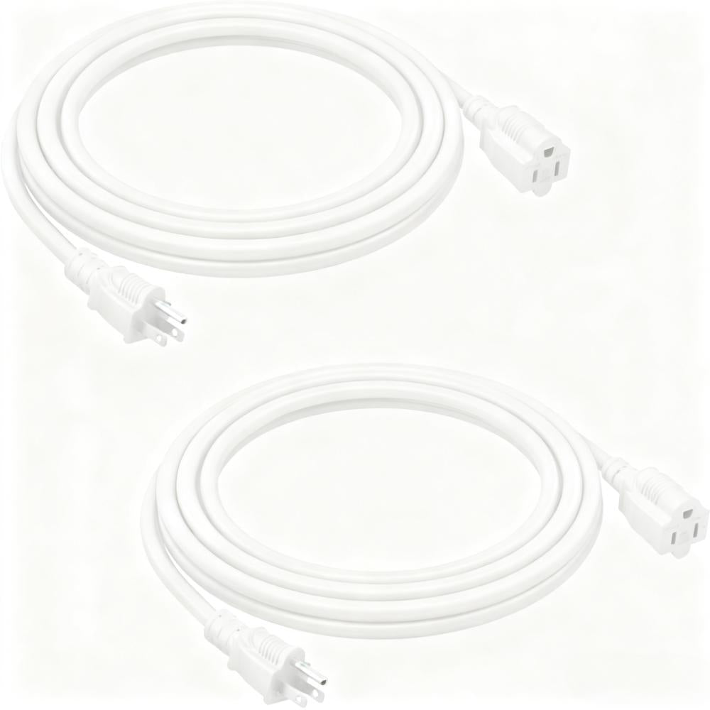 8FT Weatherproof 3-Prong Extension Cord (16AWG, 1625W Max)