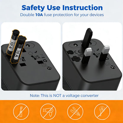 7-in-1 Universal Travel Adapter (3 USB-C + 2 USB-A) for 150+ Countries